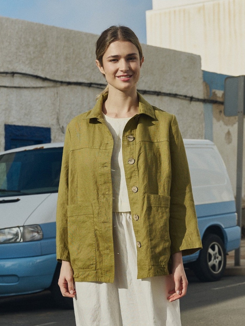 not Perfect Linen | HELSINKI button down linen jacket | Pistachio Mist | Size M